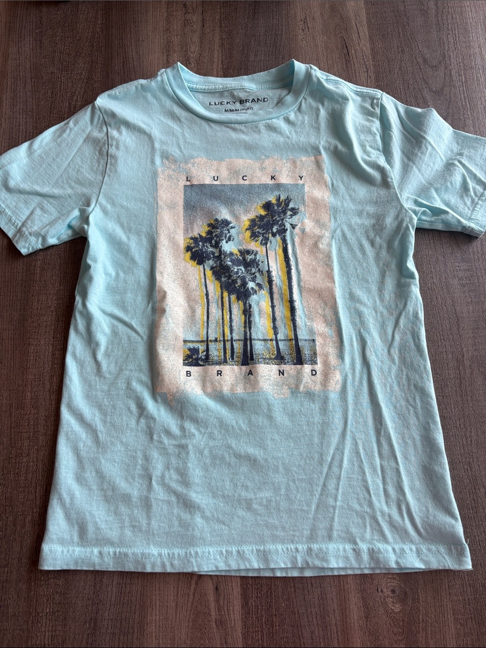 Lucky Brand Light Blue Palm Graphic Short-Sleeve Tee